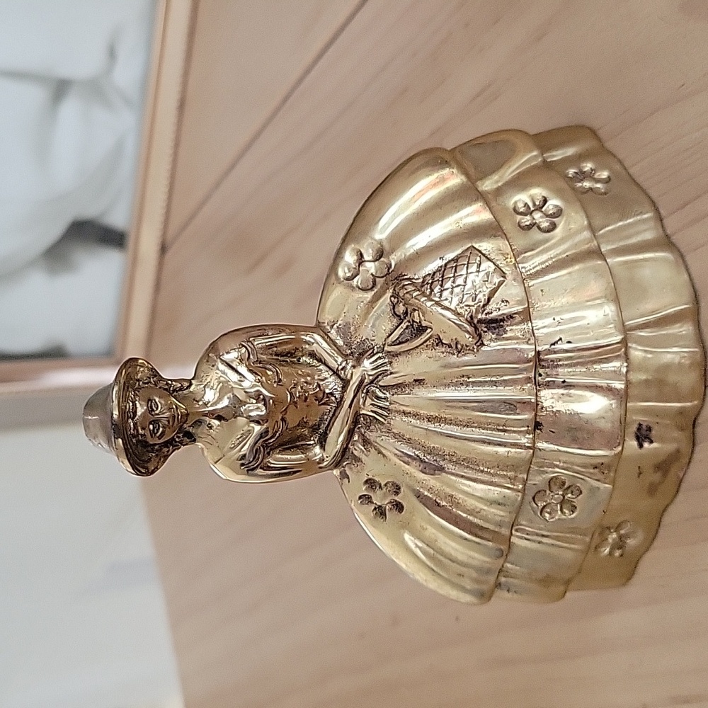 Vintage Brass Southern Bell Lady Dinner Bell